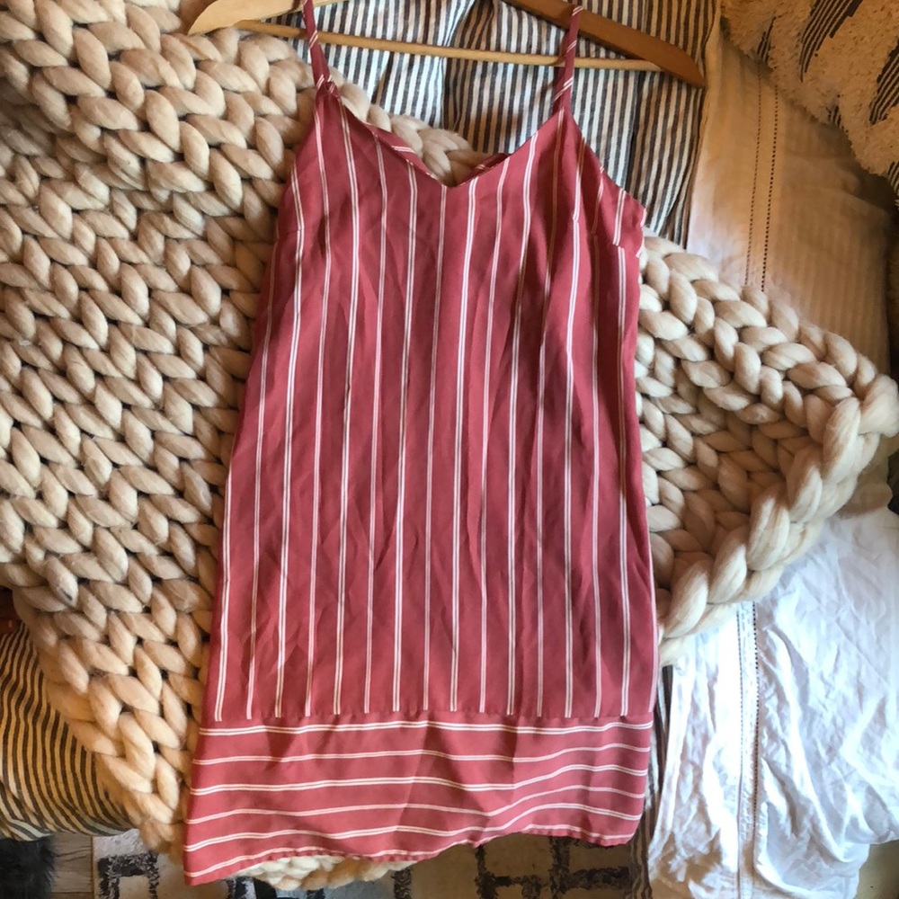 Salmon pin-striped Dress